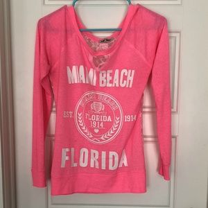 Miami Beach LS Shirt W/Lace - EUC